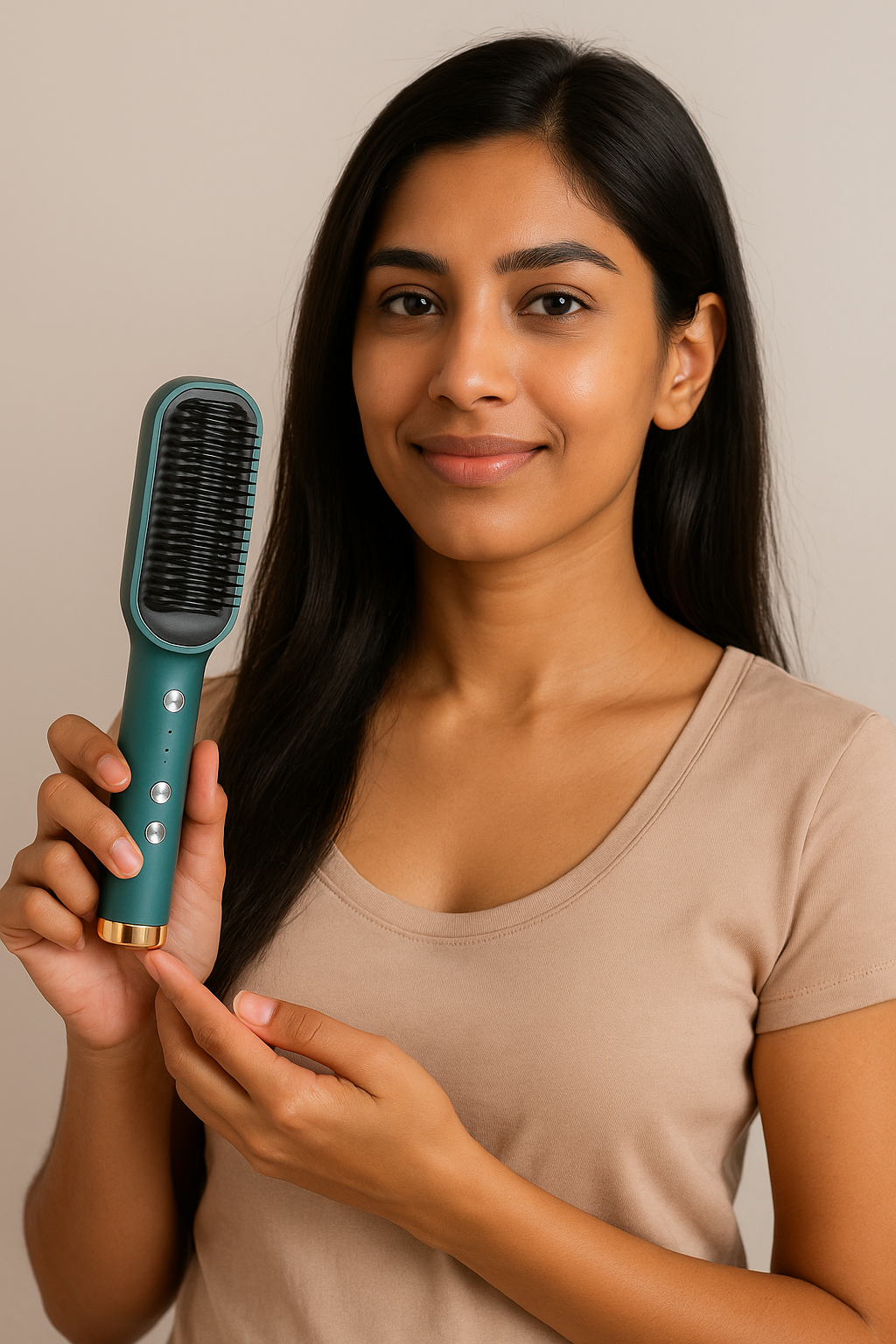 Professional Hair Straightener Tourmaline Ceramic Hair Curler Brush Hair Comb